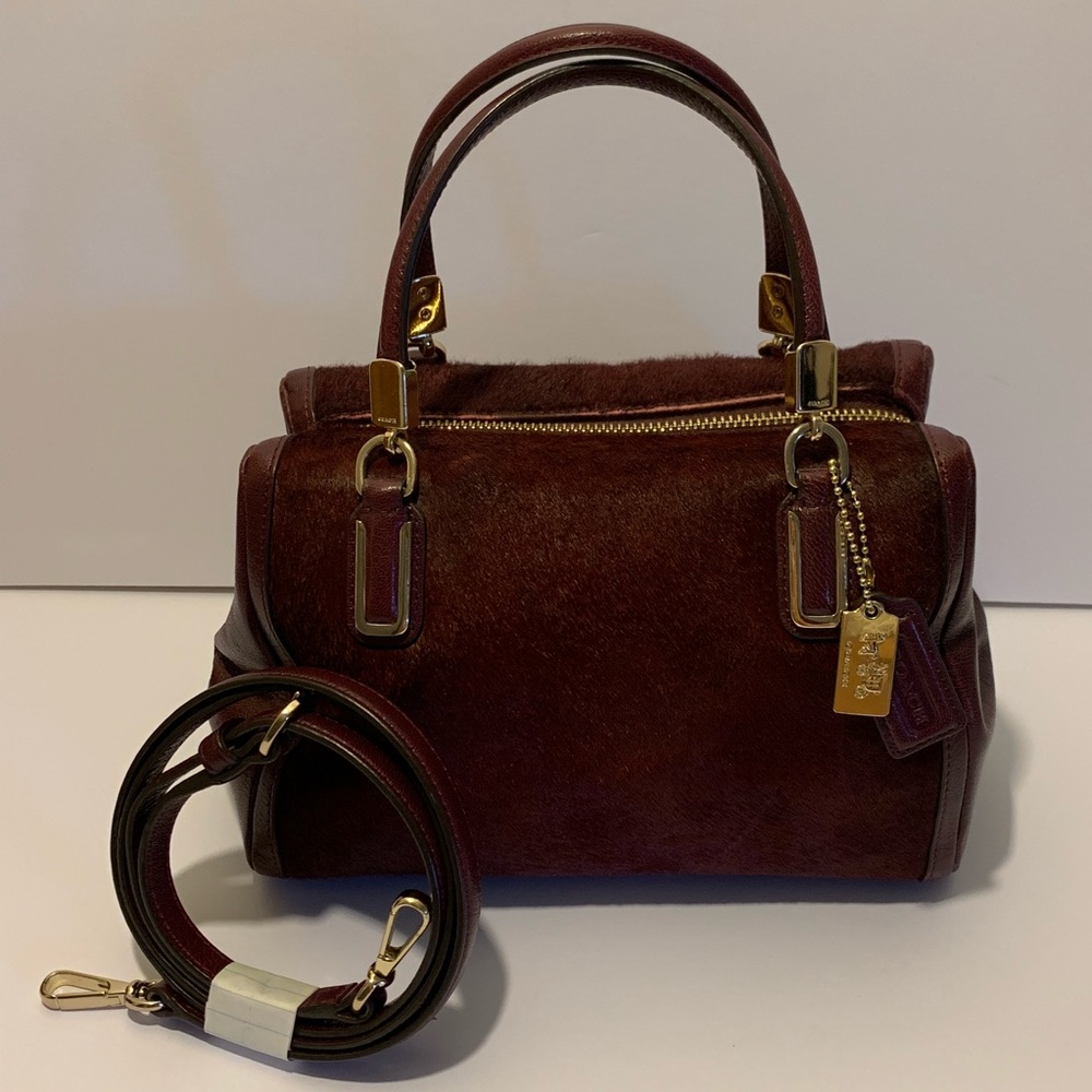 ❌SOLD❌Coach Calf Hair Satchel Maroon